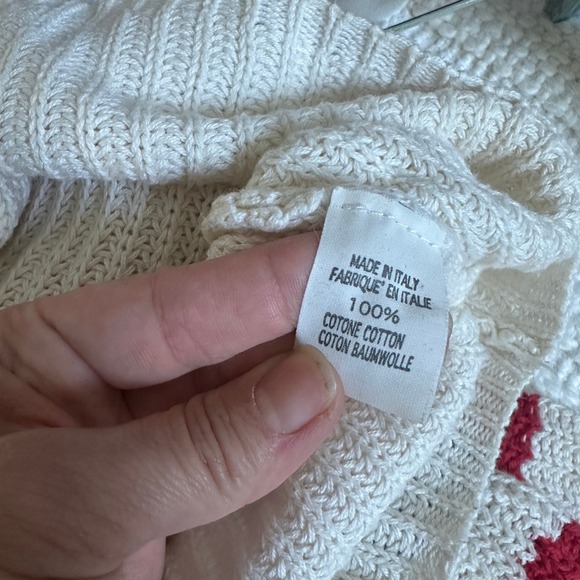 Brandy Melville Cotton Knit V-Neck Pullover Juliet Sweater Varsity Stripe Cuffs - Picture 6 of 8